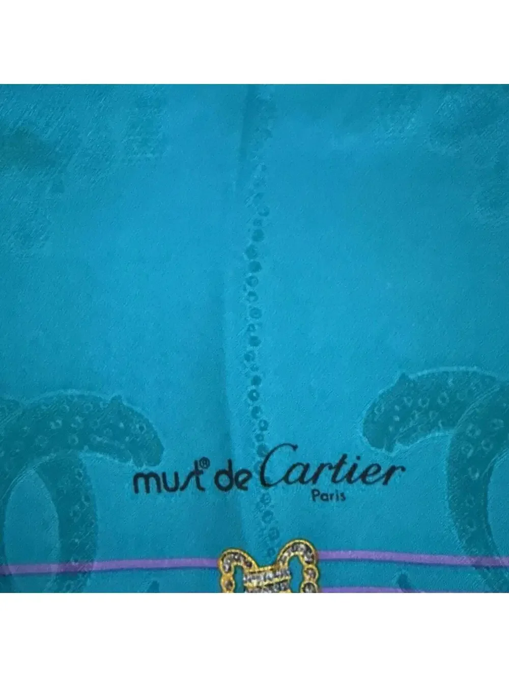 Must De Cartier Silk Scarf 33 In. With Box